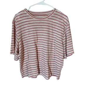 Universal Thread Red White Striped Short Sleeve Boxy T-Shirt Large